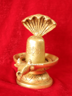 Brass Shivling with Snake | Handcrafted Hindu Pooja Idol