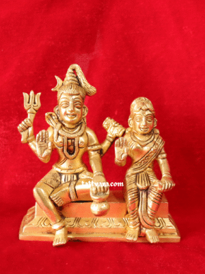 Brass Shiv Parvati Idol | Divine Couple | Vastu & Home Decor | Puja Idol