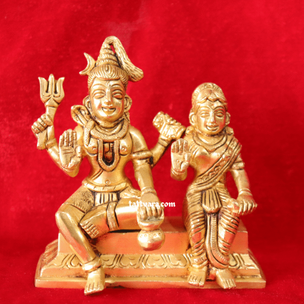 Brass Shiv Parvati Idol | Divine Couple | Vastu & Home Decor | Puja Idol