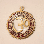 Brass OM Circle With Gayatri Mantra | Wall hanging