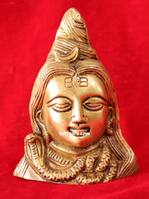 Brass Lord Shiva Head Idol | Mahadev Murti for Home & Office Decor