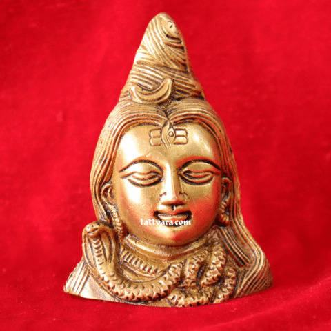 Brass Lord Shiva Head Idol | Mahadev Murti for Home & Office Decor