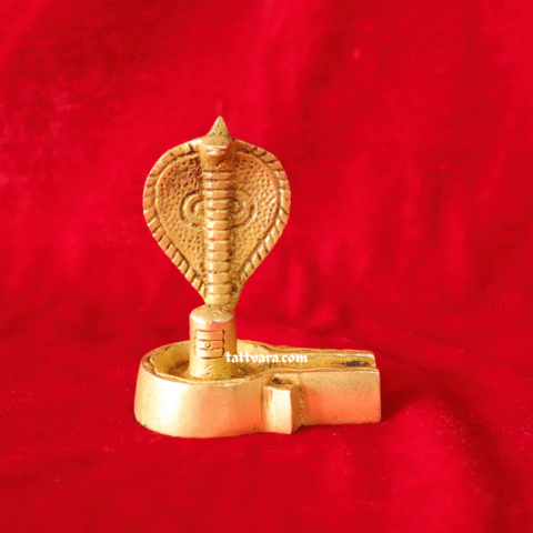 Brass Shivling with Big Snake