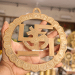 Brass Swastik Circle with Om | Brass Wall Hanging