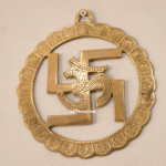 Brass Swastik Circle with Om | Brass Wall Hanging
