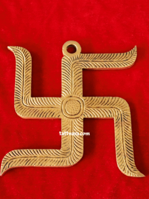 Brass Swastik Wall Hanging | Decorative Vastu Symbol | 5×5 inches