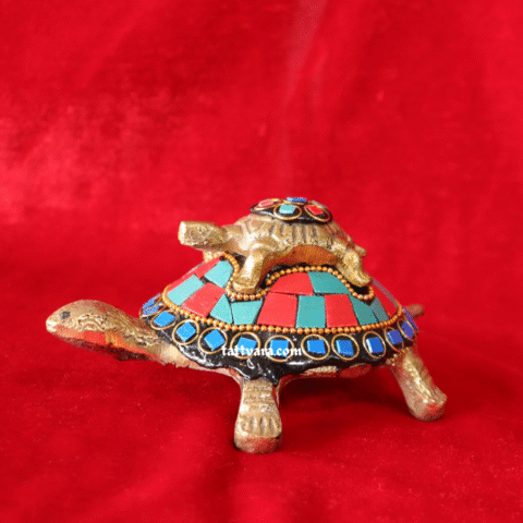 Brass Stone Work Tortoise | Feng Shui & Vastu Positive Energy Turtle